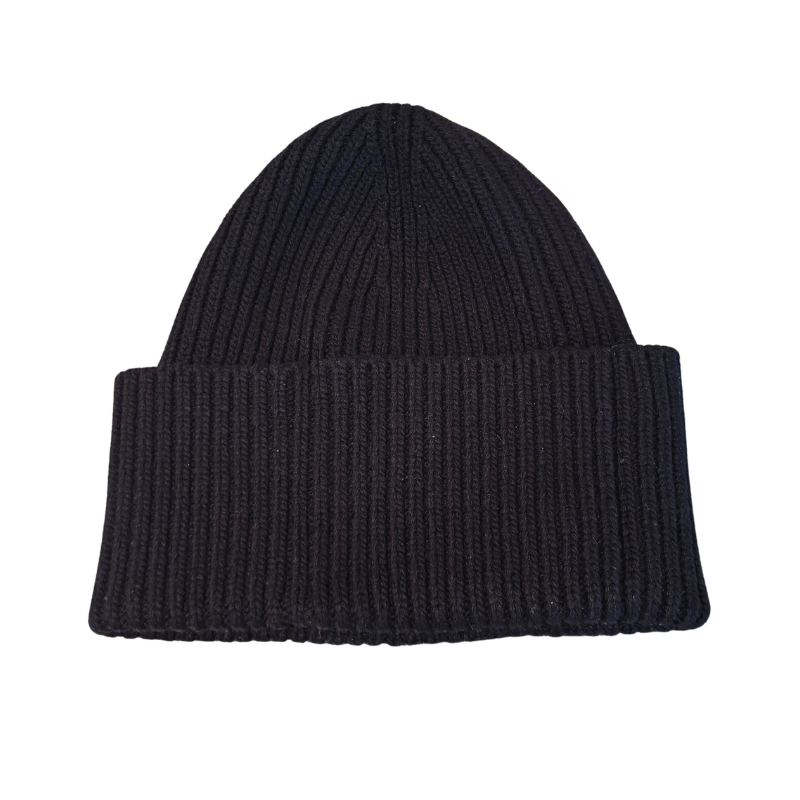 Back of Louis Vuitton Initiales Monogram Wool Beanie on a white background.