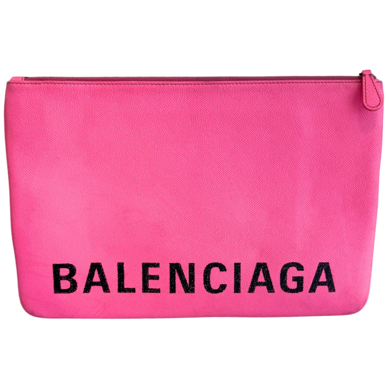 Balenciaga Grained Calfskin Large Ville Zip Pouch