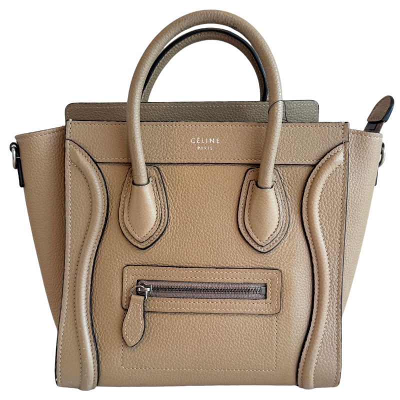 Celine Grained Leather Nano Luggage Tote