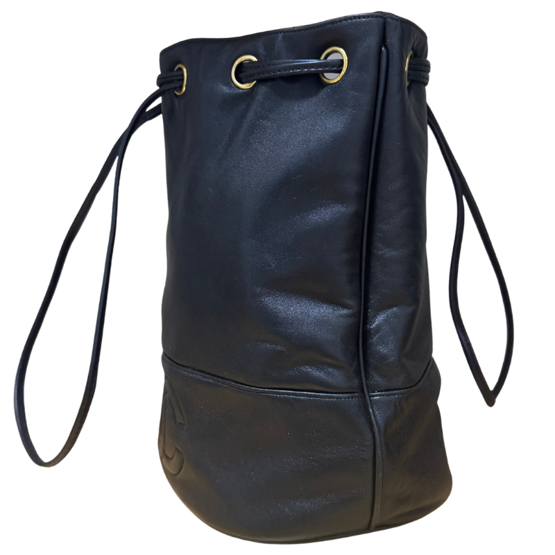 Chanel Vintage CC Drawstring Bucket Bag