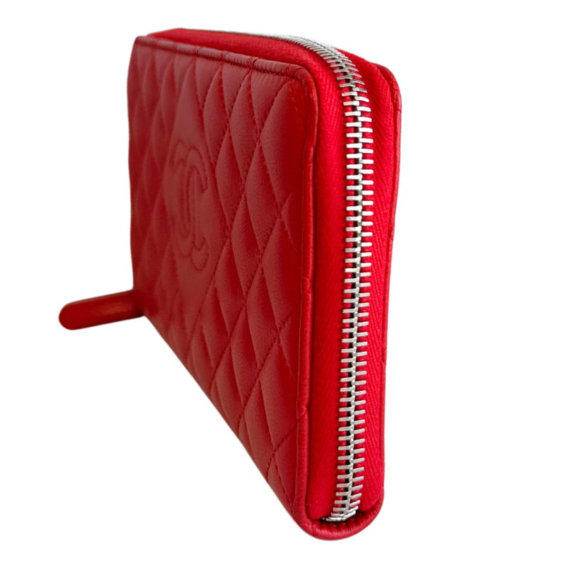 Chanel Quilted Lambskin Continental Zip Around Wallet
