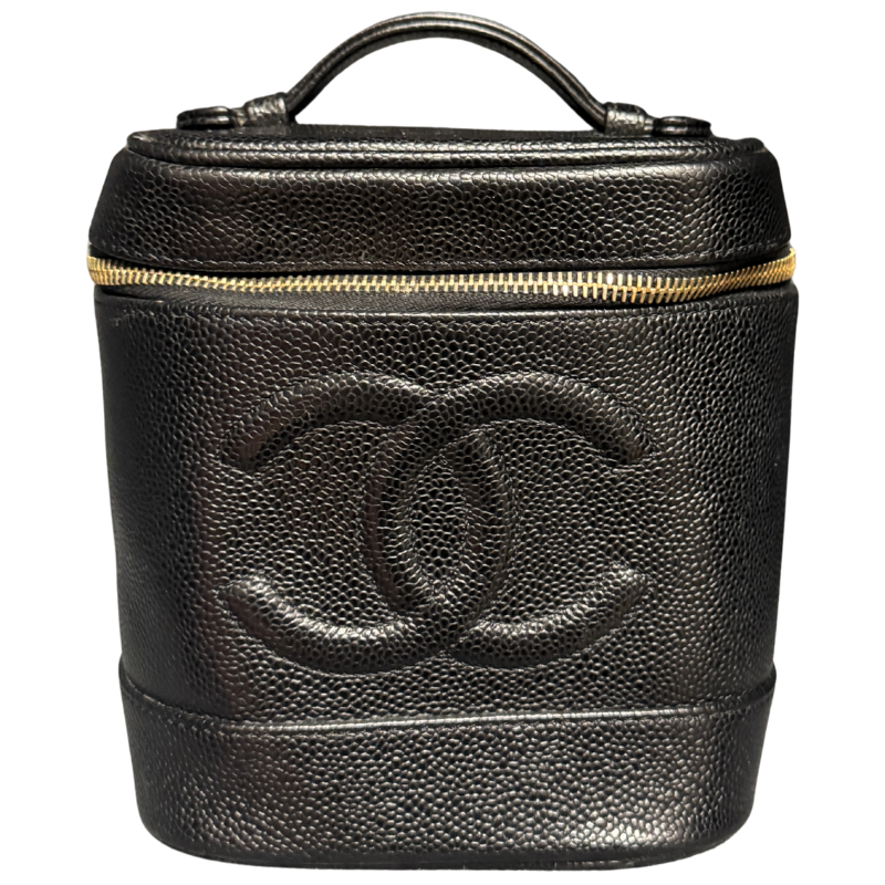 Chanel Vintage Caviar Leather Timeless Tall Vanity Case