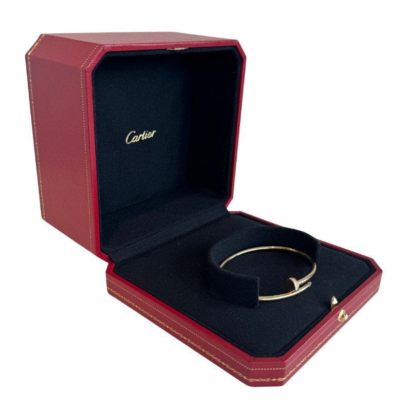 Cartier Juste Un Clou Bracelet
Diamond Gemstone
18K Yellow Gold
Smooth Coiled Nail 