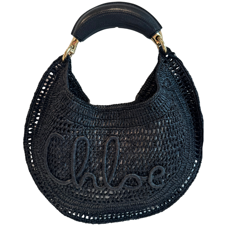Chloe Raffia Summer Banana Hobo Bag