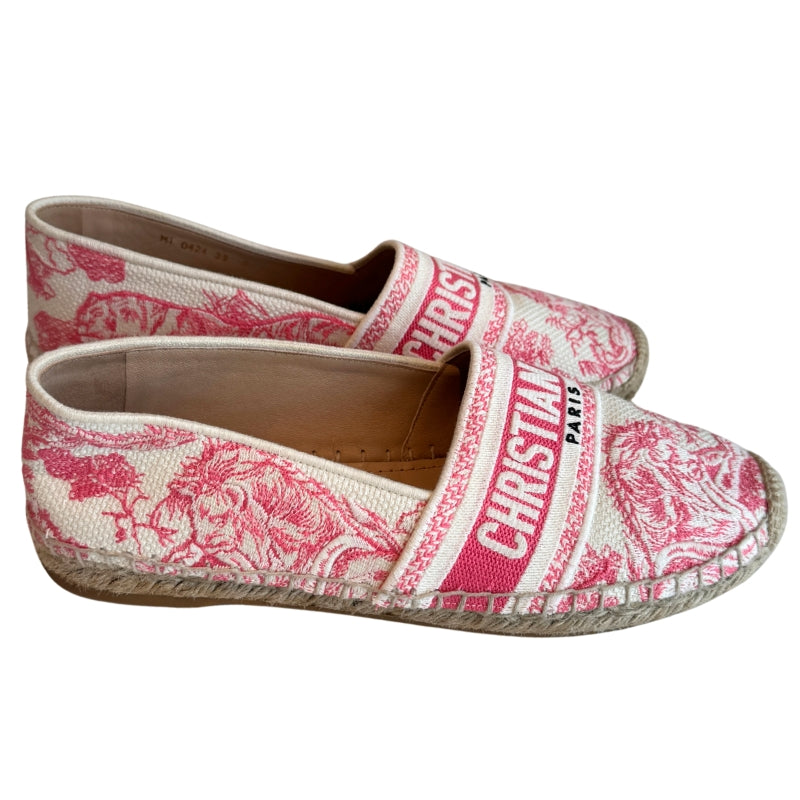 Christian Dior Embroidered Toile De Jouy Granville Espadrilles