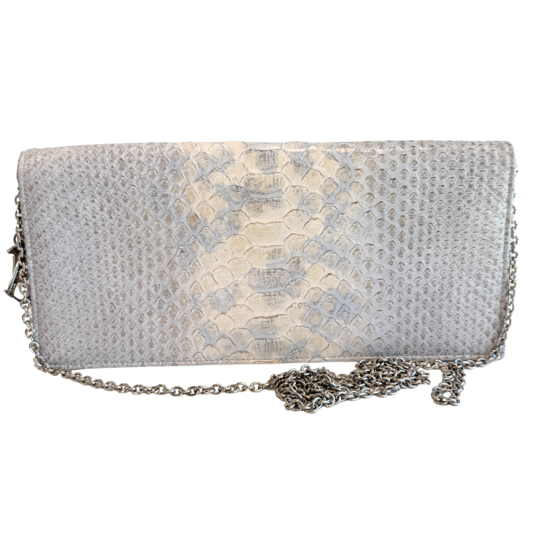 Christian Dior Lady Dior Python Clutch With Chain