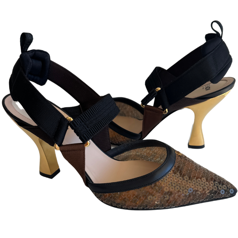 Fendi Colibri Sequin Slingbacks - Luxury Collection at Dress