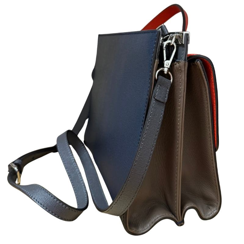 Fendi Vitello Flamingo Colorblock Demi Jour Shoulder Bag