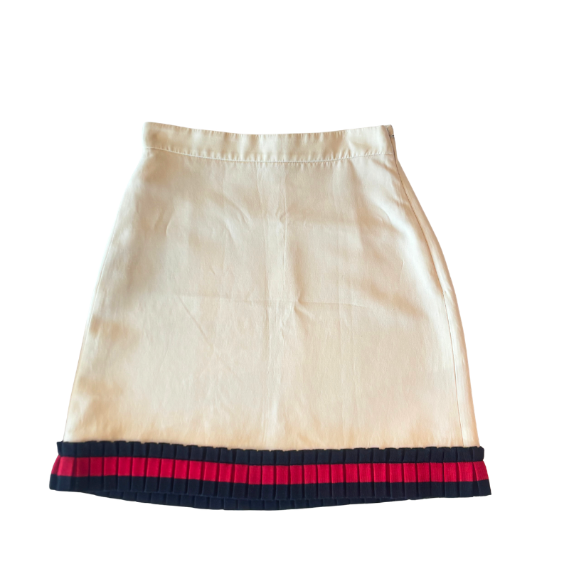 Front of Gucci Silk Blend Ruffle Trim Skirt