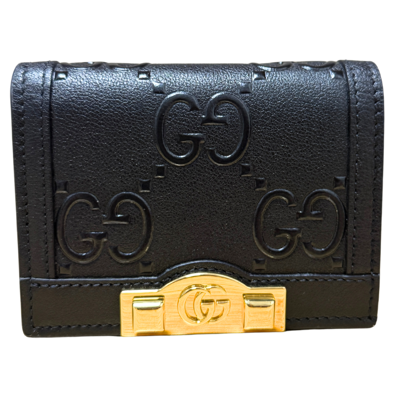 Gucci Wonka GG Monogram Embossed Card Case Wallet