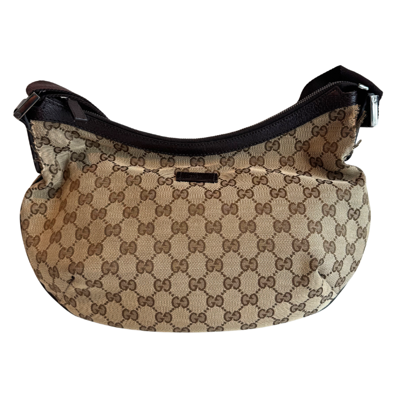 Gucci GG Canvas Medium Half Moon Vintage Hobo Bag