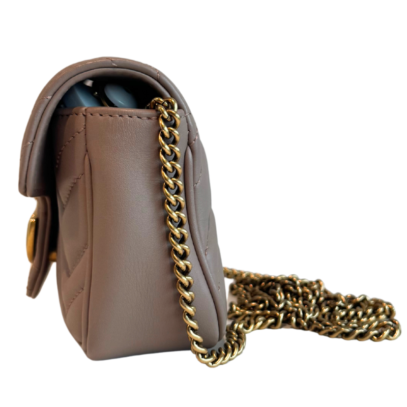 Gucci Matelasse GG Marmont Super Mini Crossbody Bag