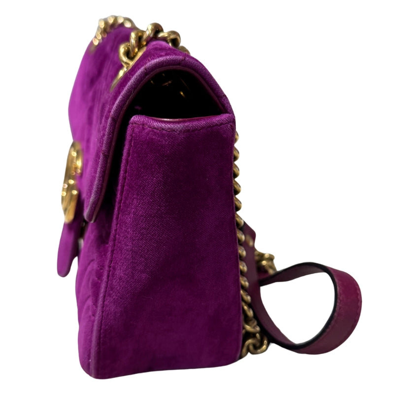 Gucci Velvet Matelasse Marmont Medium Shoulder Bag