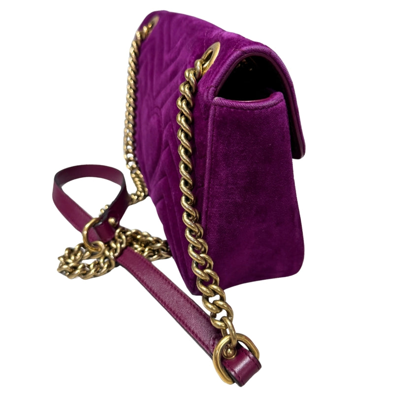 Gucci Velvet Matelasse Marmont Medium Shoulder Bag