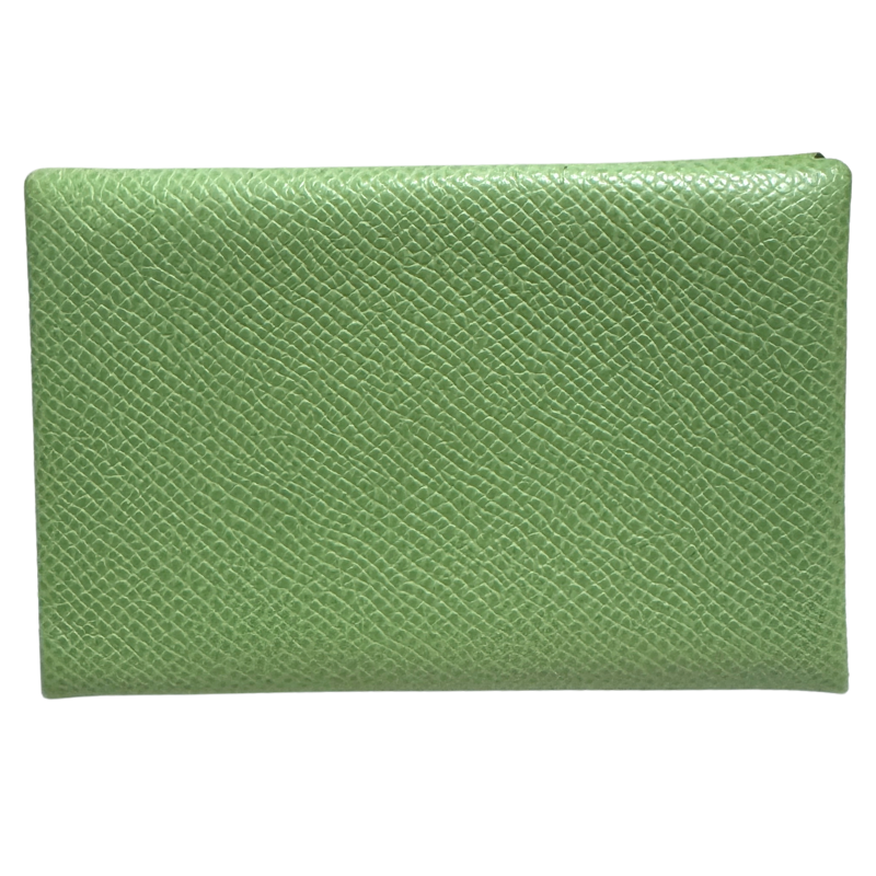 Hermes Vert Criquet Epsom Calvi Duo Card Holder