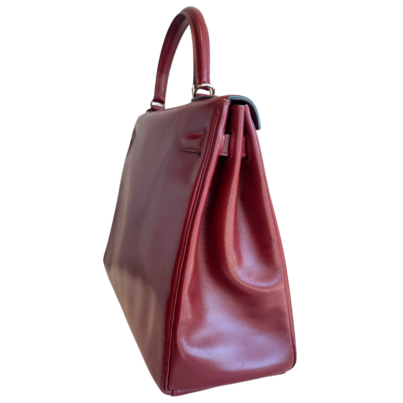 Hermes Kelly Retourne 35 Burgundy Box Calf Leather 2011