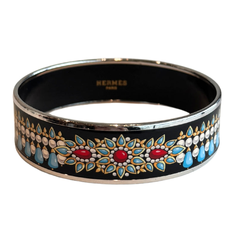 Hermes Vintage Wide Enamel Printed Bangle