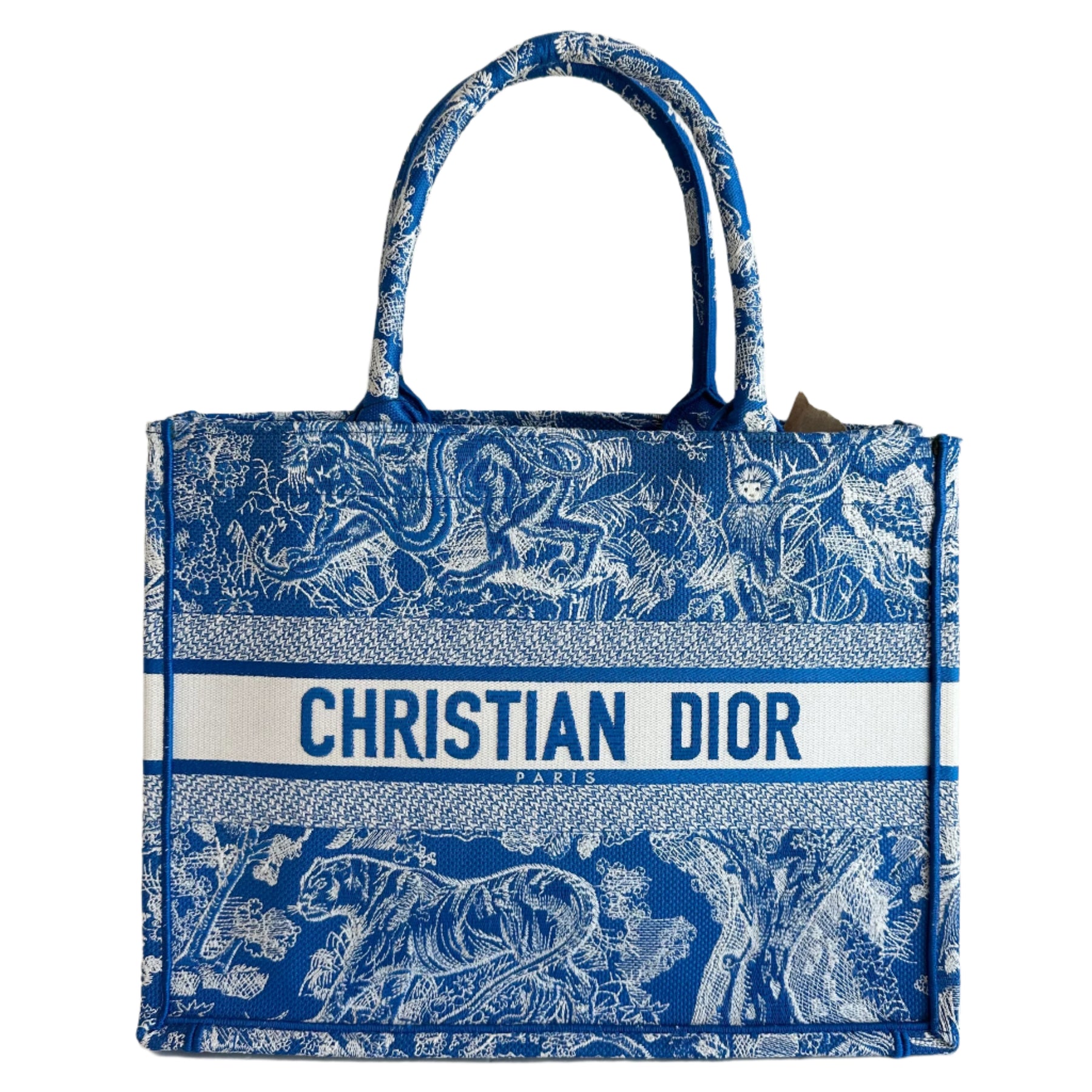 Christian Dior Book Tote
Blue Canvas
Graphic Print
Toile de Jouy
Rolled Handles
Embroidered
Open Top 