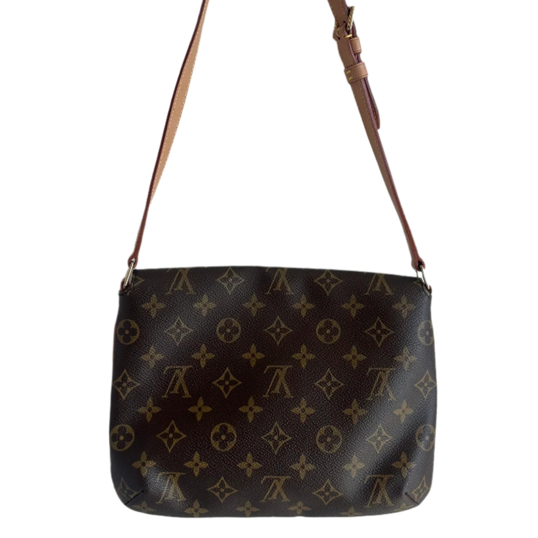 Louis Vuitton Tambourin 
Louis Vuitton Monogram 
Brown Coated Canvas
Vachetta Cowhide Leather Strap 
Frontal Flap 