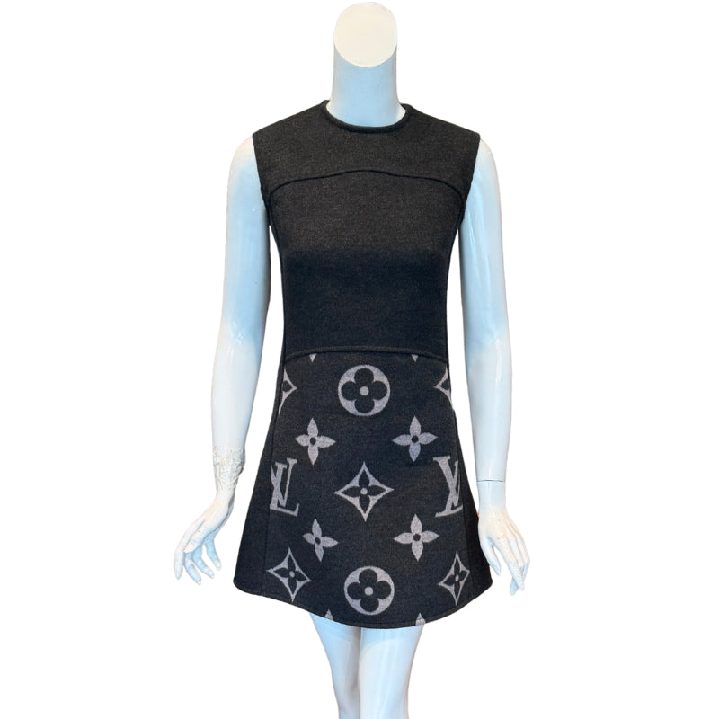 louis vuitton mini dress Louis Vuitton Blue Monogram Tweed Mini Dress FR34