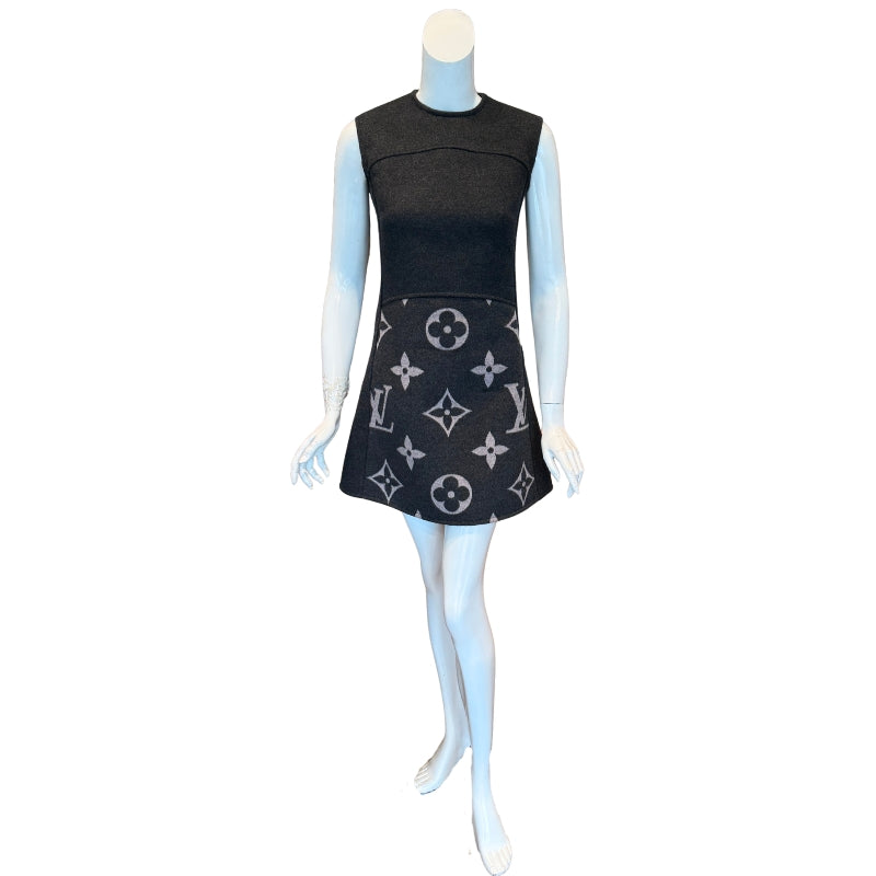 Louis Vuitton Monogram Wool A-Line Mini Dress