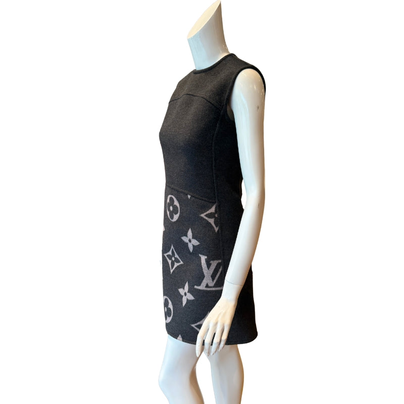 Louis Vuitton Monogram Wool A-Line Mini Dress
