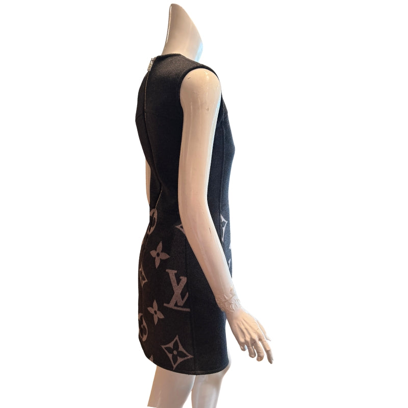 Louis Vuitton Monogram Wool A-Line Mini Dress