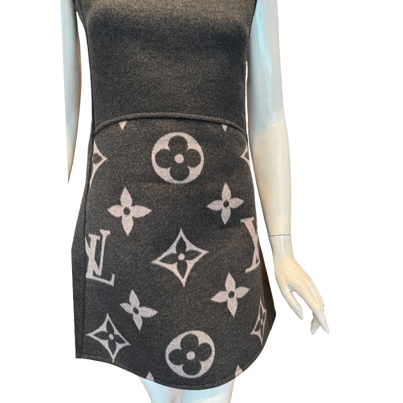 Louis Vuitton Monogram Wool A-Line Mini Dress