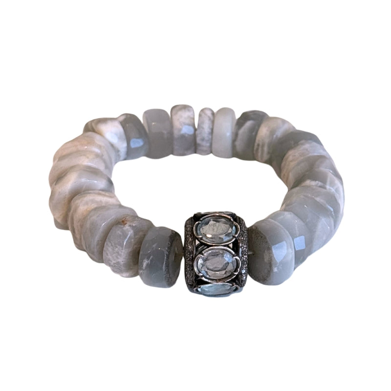 The Woods Grey & Silver Toned Charm Bracelet