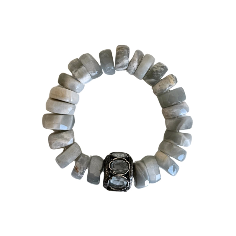 The Woods Grey & Silver Toned Charm Bracelet