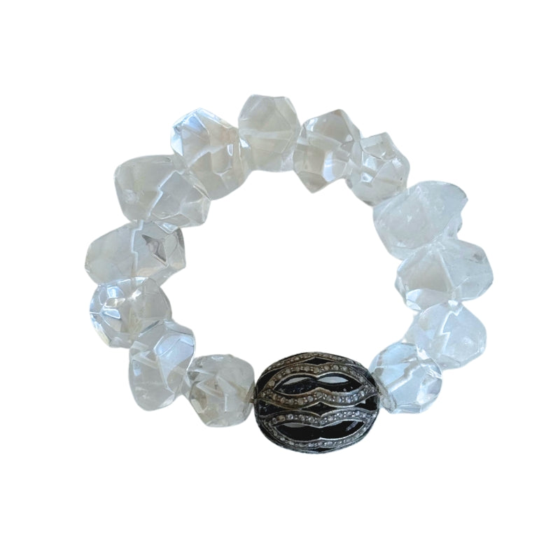 The Woods Clear & Silver Toned Charm Bracelet