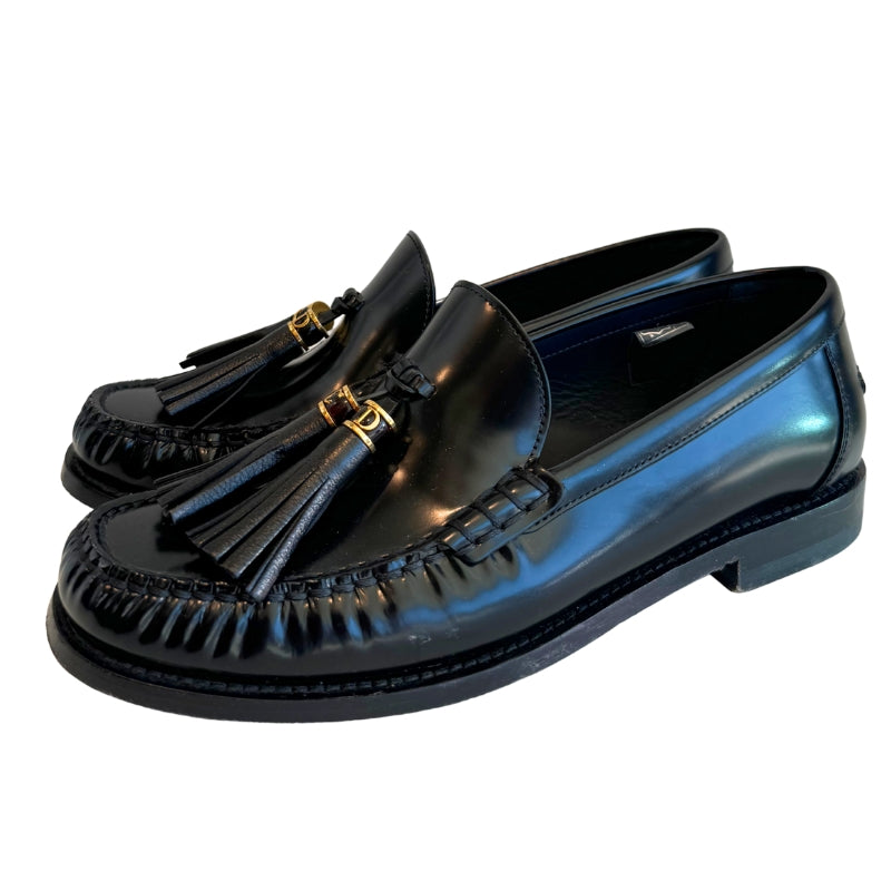 Christian Dior Leather Tassel Accent Loafers