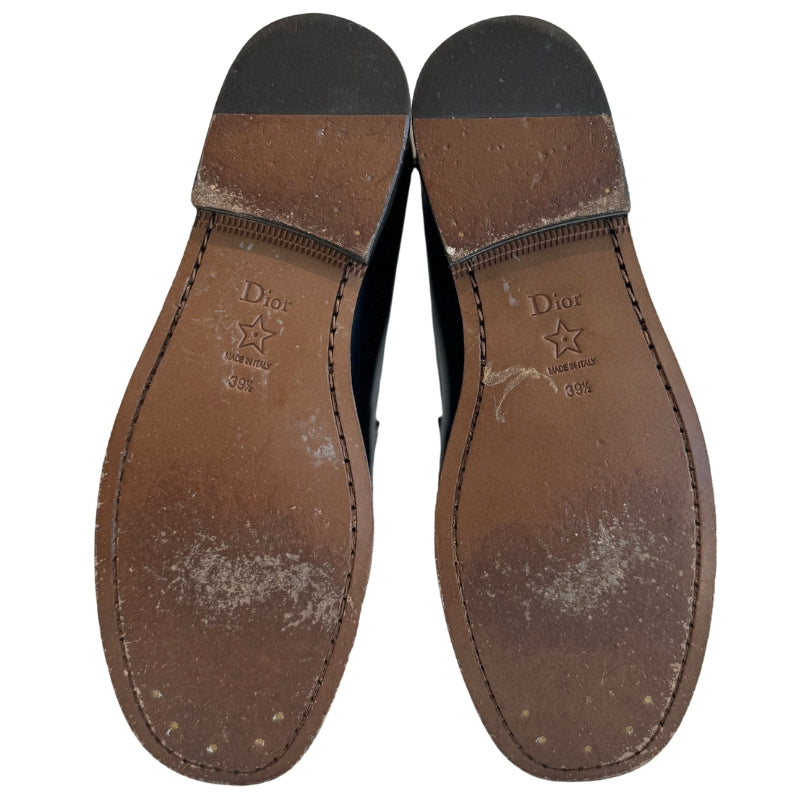 Christian Dior Leather Tassel Accent Loafers