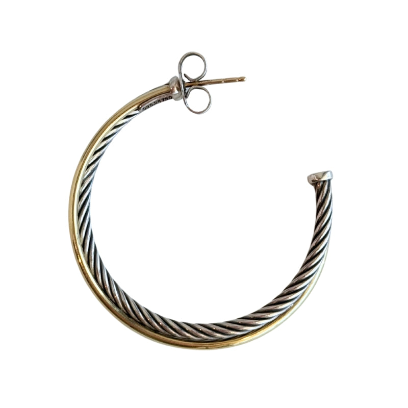 David Yurman Crossover Two Toned Hoops