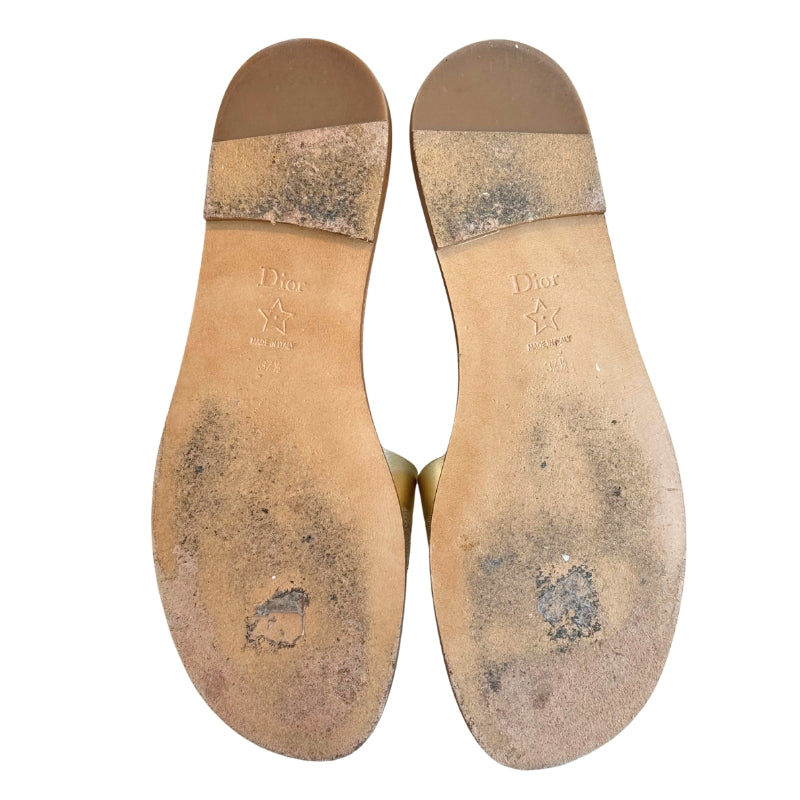 Christian Dior Gold Colored Flat Slides