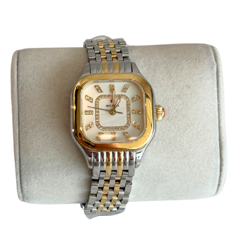Michele Meggie Two Tone Diamond Dial Watch