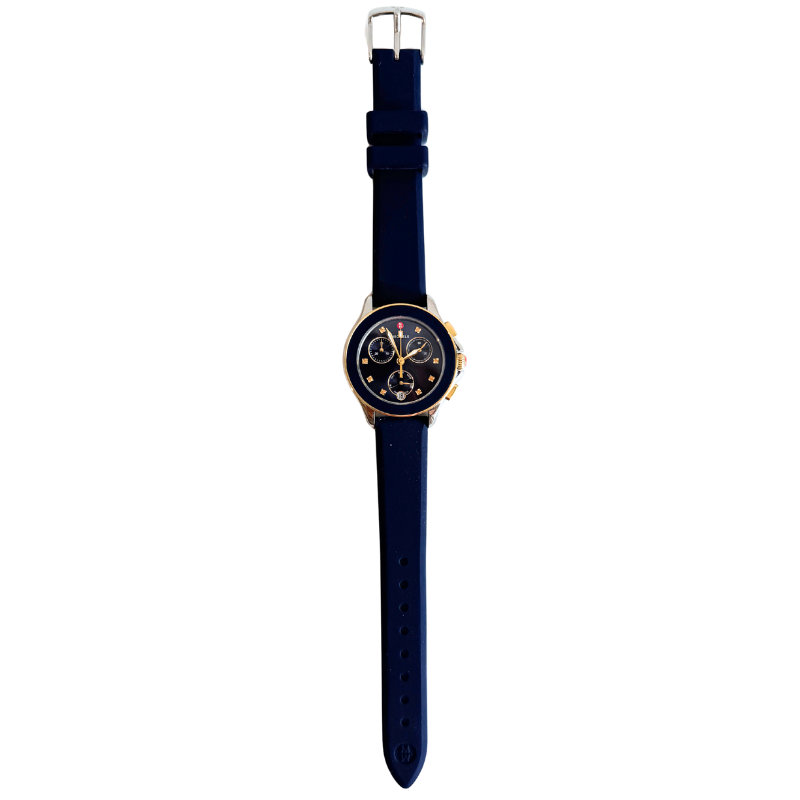Michele Cape Chrono Navy Two-Tone Watch