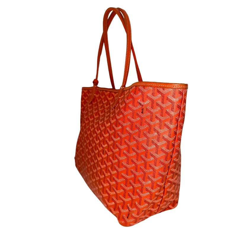Goyard St Louis PM Orange 
Goyard Tote 
Printed 
Goyardine
Silver-Toned Hardware
Dual Shoulder Straps 