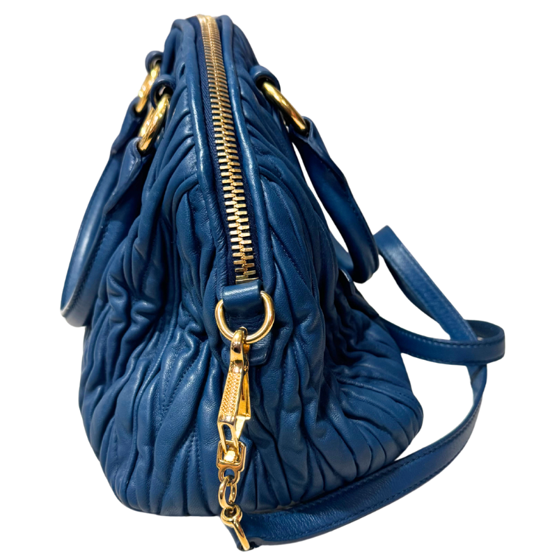 Miu Miu Ruched Two Way Top Handle Bag