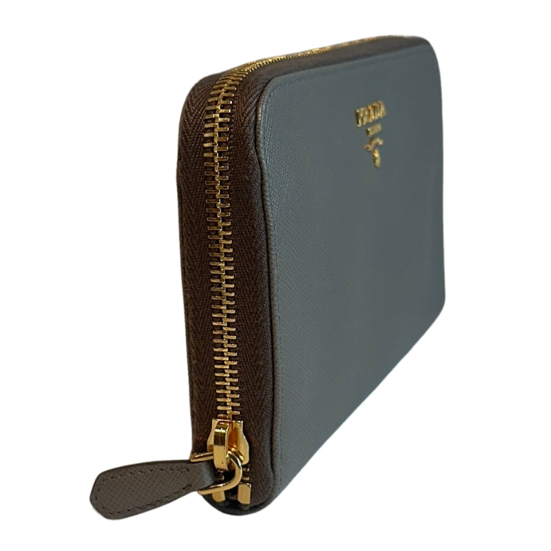 Prada Large Grey Saffiano Leather Wallet