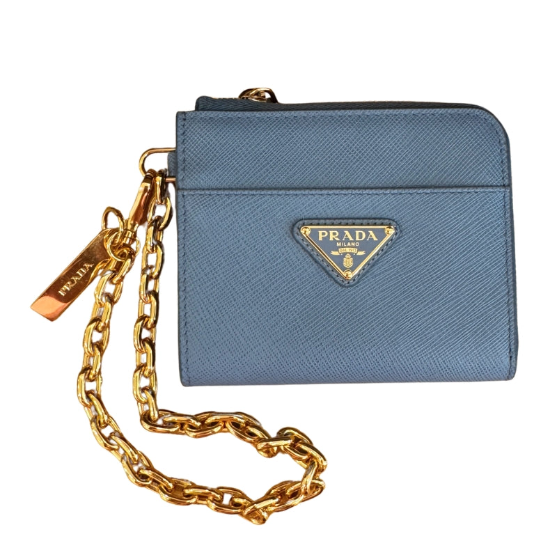 Prada Saffiano Leather Zip Wallet Wristlet