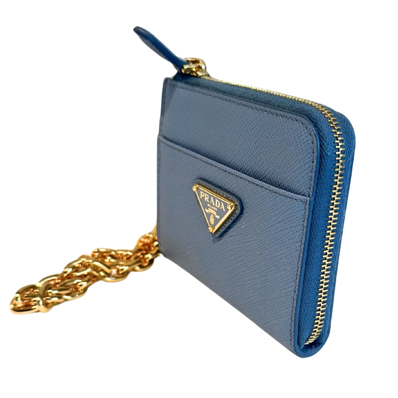 Prada Saffiano Leather Zip Wallet Wristlet