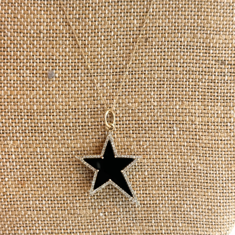 The Woods 14k Pave Diamond Star Pendant Necklace
