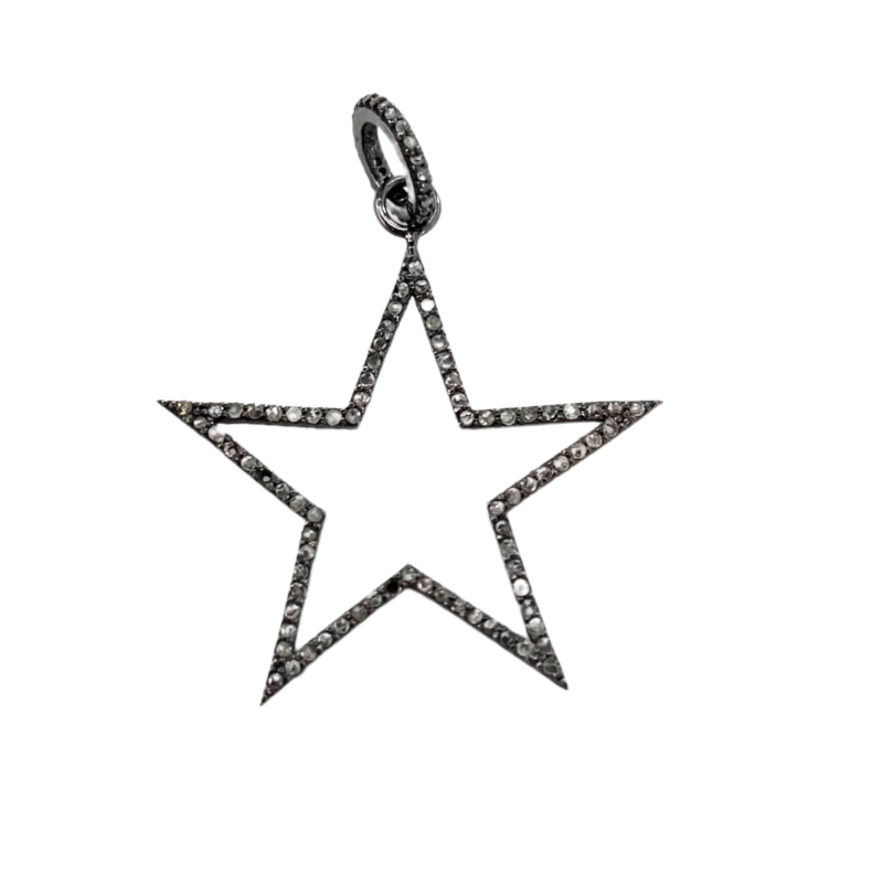 Evergreen Collections Pave Diamond Open Star Pendant