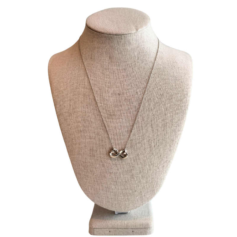 Tiffany & Co. Sterling Silver Infinity Double Loving Heart Necklace