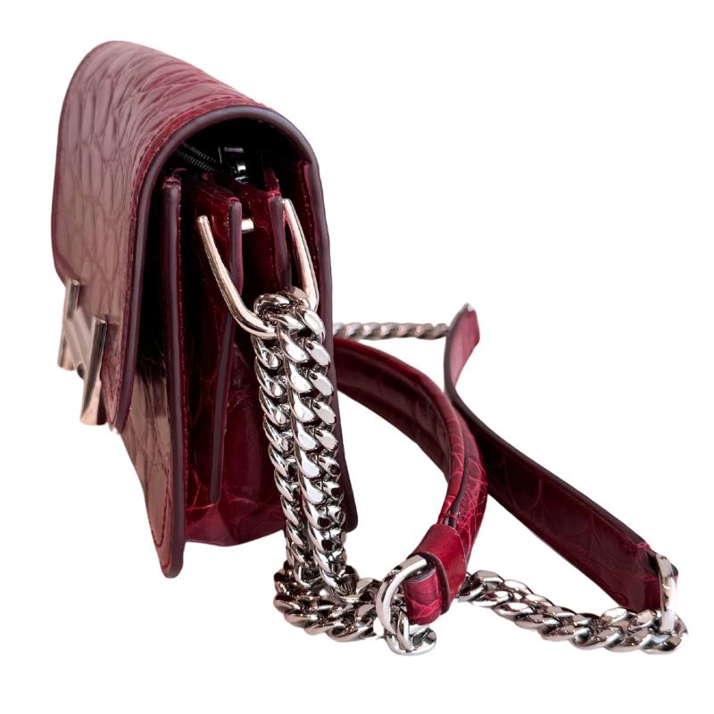 Todd's Crocodile-Effect Double T Shoulder Bag