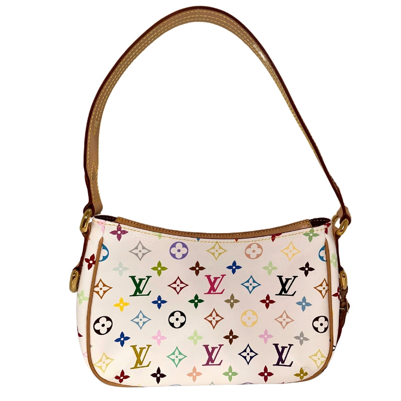 Louis Vuitton X Takashi Murakami Lodge PM&nbsp;  Multi-Color LV Logo Print  Two Front Pockets&nbsp;  Vachetta Leather Trim&nbsp;  Piping&nbsp;  Top Zip Closure&nbsp;  Buckle Embellishments&nbsp;