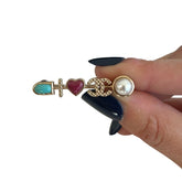 Chanel Pearl Heart Brooch 
Pearl 
Red Heart
Chanel CC Logo
Gold-Toned
