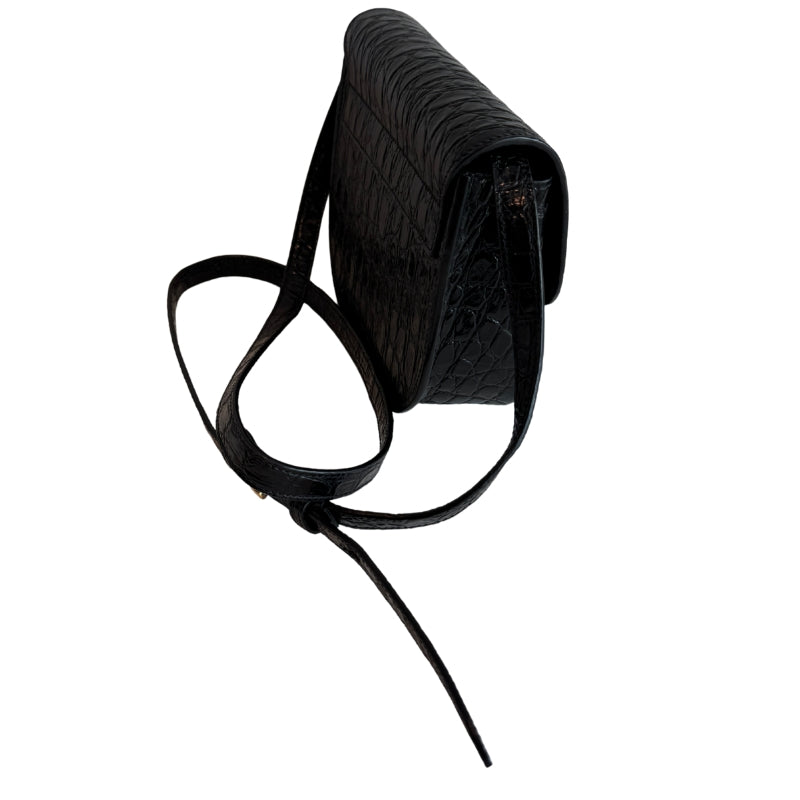 Saint Laurent Crocodile Embossed Calfskin Small Kaia Satchel