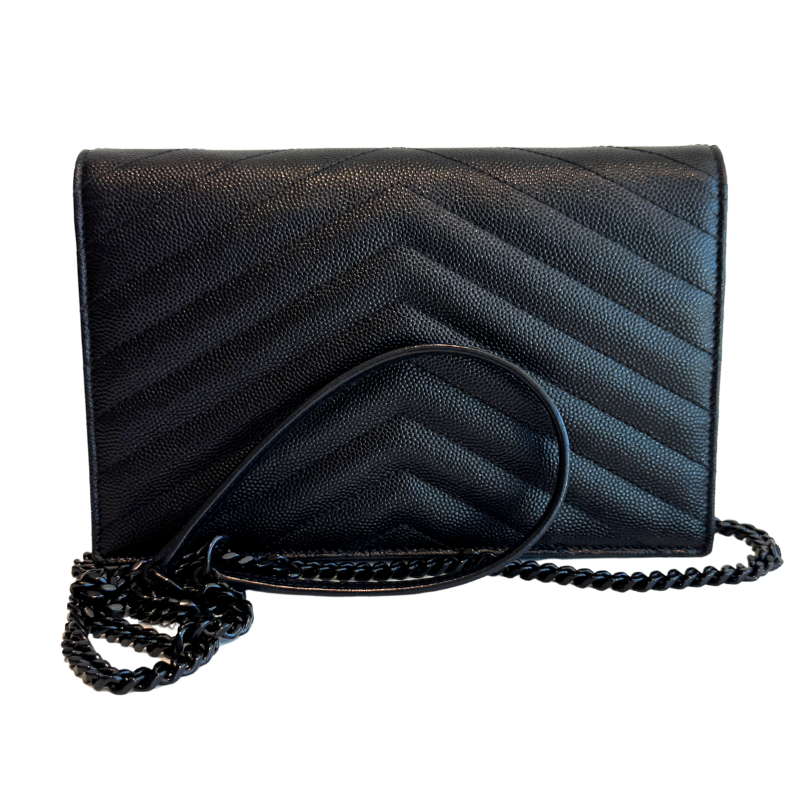 Saint Laurent Cassandre Matelasse Monogram Envelope Chain Wallet